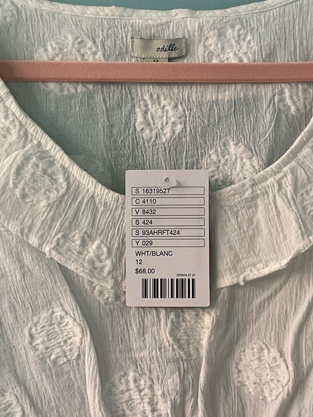 Odille White Sleeveless Ruffled Dot-Texture Top - Picture 2 of 4